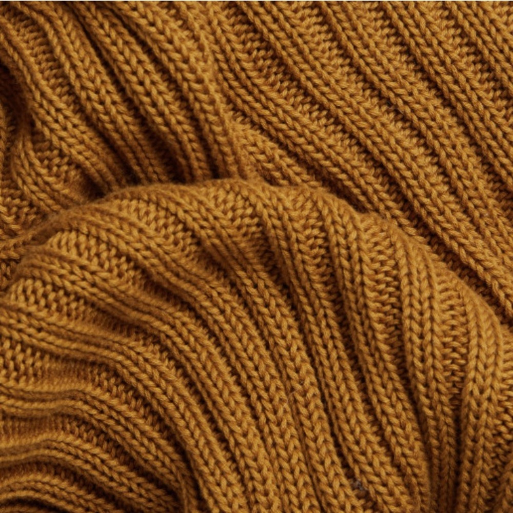 Parachute Oversized Rib Knit Throw Ochre